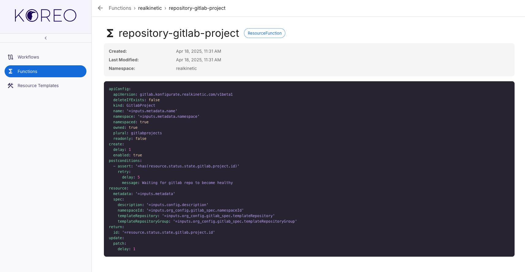 Koreo UI Function Example